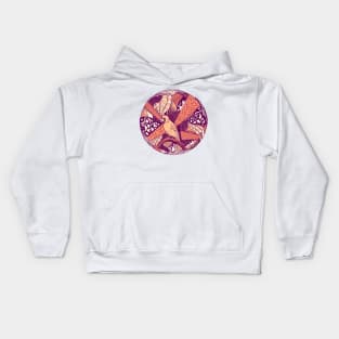 Peach Circle of The Northern Cardinal Kids Hoodie